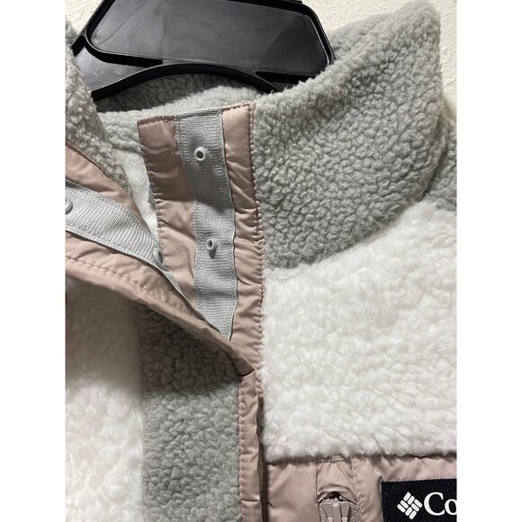 Columbia NWT Women's Long Sleeve Cropped Fleece Pullover, XL, Gray/White - Picture 10 of 16